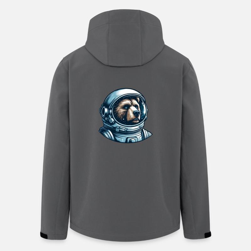 Pensive bear in outer space - Men’s Recycled Softshell Jacket by Stanley/Stella - anthracite