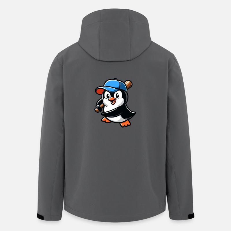 Pinguin Baseballspieler Action - Recycelte Männer Softshell-Jacke von Stanley/Stella - Anthrazit