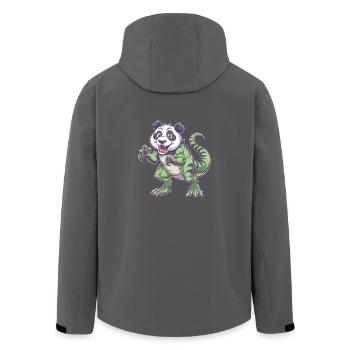 Dino Dinosaurier T-Rex Panda Fabeltier Skurril - Recycelte Männer Softshell-Jacke von Stanley/Stella - Anthrazit - Hinten - AI Model Male 185 light (185cm)