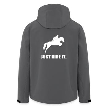 Just Ride It Reiten Pferde Reitverein Sattel Horse - Recycelte Männer Softshell-Jacke von Stanley/Stella - Anthrazit - Hinten - AI Model Male 185 light (185cm)
