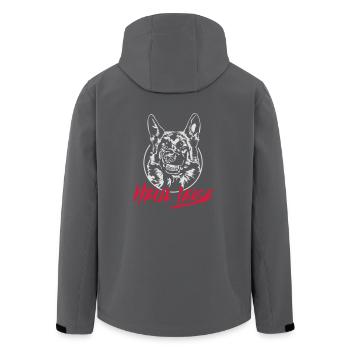 DEUTSCHER SCHÄFERHUND heul leise Wilsigns - Recycelte Männer Softshell-Jacke von Stanley/Stella - Anthrazit - Hinten - AI Model Male 185 light (185cm)