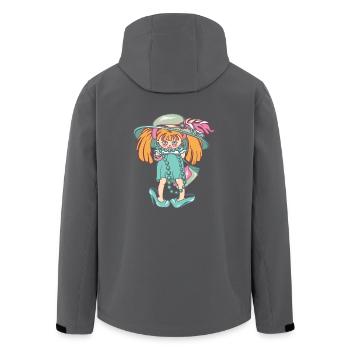 Fashion victim design designer - Recycelte Männer Softshell-Jacke von Stanley/Stella - Anthrazit - Hinten - AI Model Male 185 light (185cm)