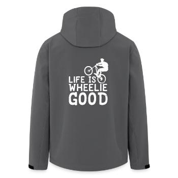 Das Leben ist Wheelie gutes T-Shirt - Recycelte Männer Softshell-Jacke von Stanley/Stella - Anthrazit - Hinten - AI Model Male 185 light (185cm)
