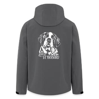 BERNHARDINER loved by a St Bernard Wilsigns - Recycelte Männer Softshell-Jacke von Stanley/Stella - Anthrazit - Hinten - AI Model Male 185 light (185cm)