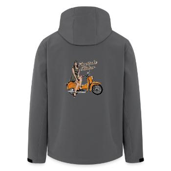 Simson Schwalbe KR51 Vintage Retro Verkehrsorange - Recycelte Männer Softshell-Jacke von Stanley/Stella - Anthrazit - Hinten - AI Model Male 185 light (185cm)