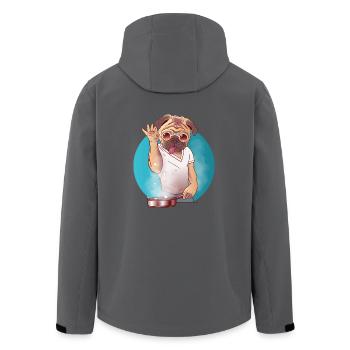 Salt Bae Hund kocht mit Hingabe - Recycelte Männer Softshell-Jacke von Stanley/Stella - Anthrazit - Hinten - AI Model Male 185 light (185cm)