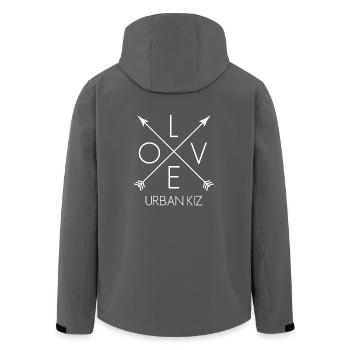 LOVE Urban Kiz - white - Recycelte Männer Softshell-Jacke von Stanley/Stella - Anthrazit - Hinten - AI Model Male 185 light (185cm)