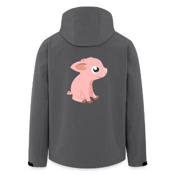 Schweinchen - Recycelte Männer Softshell-Jacke von Stanley/Stella - Anthrazit - Hinten - AI Model Male 185 light (185cm)