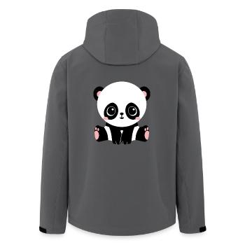 Panda - Recycelte Männer Softshell-Jacke von Stanley/Stella - Anthrazit - Hinten - AI Model Male 185 light (185cm)