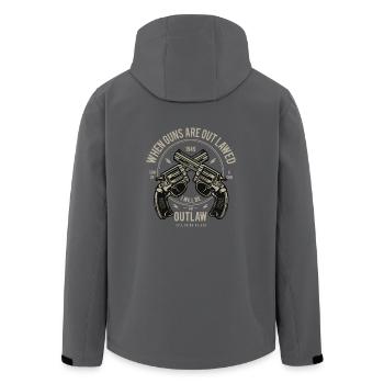 Guns - Recycelte Männer Softshell-Jacke von Stanley/Stella - Anthrazit - Hinten - AI Model Male 185 light (185cm)