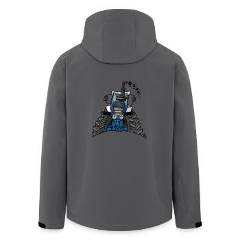 0538 tracteur bleu - Veste softshell homme en polyester recyclé Stanley/Stella - charbon - Dos - AI Model Male 185 light (185cm)
