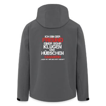 freund geschenk einer huebschen KANADIERIN - Recycelte Männer Softshell-Jacke von Stanley/Stella - Anthrazit - Hinten - AI Model Male 185 light (185cm)