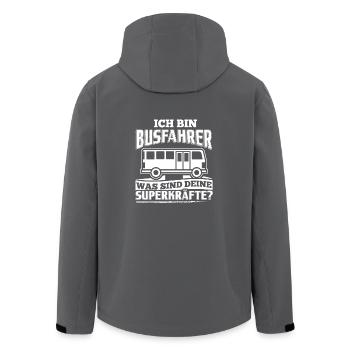 Lustiges Busfahrer Shirt Ich Bin Busfahrer - Recycelte Männer Softshell-Jacke von Stanley/Stella - Anthrazit - Hinten - AI Model Male 185 light (185cm)