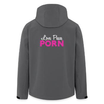 Love, Peace, Porn - Recycelte Männer Softshell-Jacke von Stanley/Stella - Anthrazit - Hinten - AI Model Male 185 light (185cm)