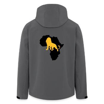 Löwe Afrika Safari Kenia Serengeti Roots Reggae - Recycelte Männer Softshell-Jacke von Stanley/Stella - Anthrazit - Hinten - AI Model Male 185 light (185cm)