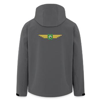 Washington Fan Shirt – Hauptstadt-Stil - Recycelte Männer Softshell-Jacke von Stanley/Stella - Anthrazit - Hinten - AI Model Male 185 light (185cm)