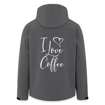 Kaffee I love Coffee Kaffeeliebhaber Geschenk - Recycelte Männer Softshell-Jacke von Stanley/Stella - Anthrazit - Hinten - AI Model Male 185 light (185cm)