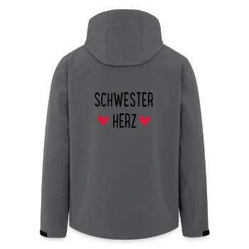 SCHWESTERHERZ - Recycelte Männer Softshell-Jacke von Stanley/Stella - Anthrazit - Hinten - AI Model Male 185 light (185cm)