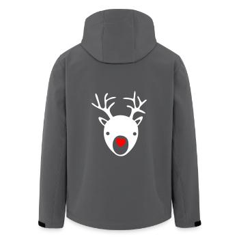 Rudolph Herz Nase Rentier Weihnachten Xmas Rudolf - Recycelte Männer Softshell-Jacke von Stanley/Stella - Anthrazit - Hinten - AI Model Male 185 light (185cm)