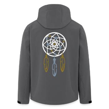 Traumfänger / Dreamcatcher PERLEN - Recycelte Männer Softshell-Jacke von Stanley/Stella - Anthrazit - Hinten - AI Model Male 185 light (185cm)