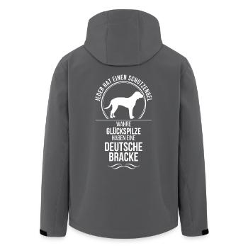 DEUTSCHE BRACKE Schutzengel Wilsigns Jagdhund Jagd - Recycelte Männer Softshell-Jacke von Stanley/Stella - Anthrazit - Hinten - AI Model Male 185 light (185cm)