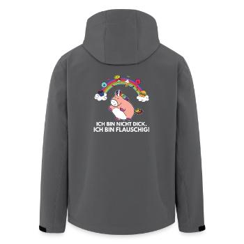 Einhorn-Ich bin nicht dick-Geschenk - Recycelte Männer Softshell-Jacke von Stanley/Stella - Anthrazit - Hinten - AI Model Male 185 light (185cm)
