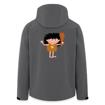 neandertaler hoehlenmensch caveman steinzeit5 - Recycelte Männer Softshell-Jacke von Stanley/Stella - Anthrazit - Hinten - AI Model Male 185 light (185cm)
