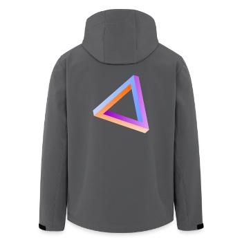 Unmögliches Dreieck optische Täuschung - Recycelte Männer Softshell-Jacke von Stanley/Stella - Anthrazit - Hinten - AI Model Male 185 light (185cm)