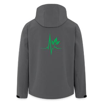 Veganer Tshirt Heartbeat Naturfreund Geschenk - Recycelte Männer Softshell-Jacke von Stanley/Stella - Anthrazit - Hinten - AI Model Male 185 light (185cm)