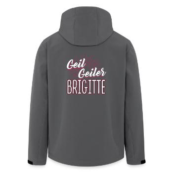 BRIGITTE - geiler - Recycelte Männer Softshell-Jacke von Stanley/Stella - Anthrazit - Hinten - AI Model Male 185 light (185cm)
