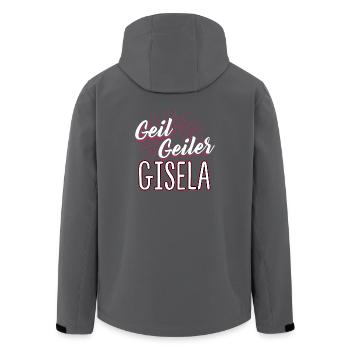 GISELA - geiler - Recycelte Männer Softshell-Jacke von Stanley/Stella - Anthrazit - Hinten - AI Model Male 185 light (185cm)