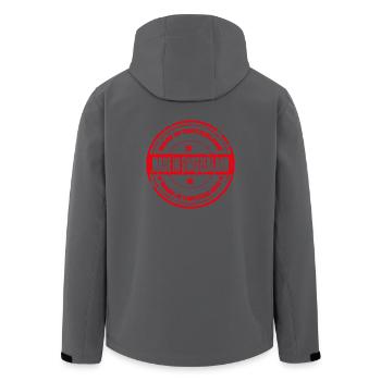 swiss made - Recycelte Männer Softshell-Jacke von Stanley/Stella - Anthrazit - Hinten - AI Model Male 185 light (185cm)