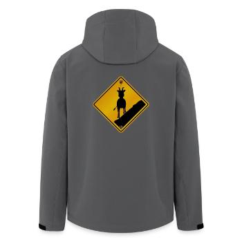 Danger roadsign traversee von dahu - Recycelte Männer Softshell-Jacke von Stanley/Stella - Anthrazit - Hinten - AI Model Male 185 light (185cm)