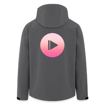 Einfaches schlichtes Pinkes pausier Design/Symbol - Recycelte Männer Softshell-Jacke von Stanley/Stella - Anthrazit - Hinten - AI Model Male 185 light (185cm)