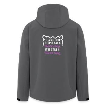 Dummes Ding Coole Sprüche - Recycelte Männer Softshell-Jacke von Stanley/Stella - Anthrazit - Hinten - AI Model Male 185 light (185cm)