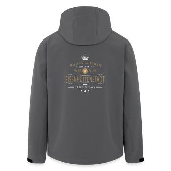 Eisenhüttenstadt Stadt - Recycelte Männer Softshell-Jacke von Stanley/Stella - Anthrazit - Hinten - AI Model Male 185 light (185cm)