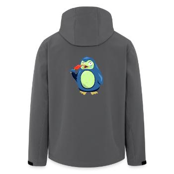 Frozen Pinguin isst Eis - Recycelte Männer Softshell-Jacke von Stanley/Stella - Anthrazit - Hinten - AI Model Male 185 light (185cm)
