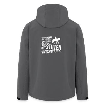 Pferde Reiter Liebe Reiterin Stuten - Recycelte Männer Softshell-Jacke von Stanley/Stella - Anthrazit - Hinten - AI Model Male 185 light (185cm)