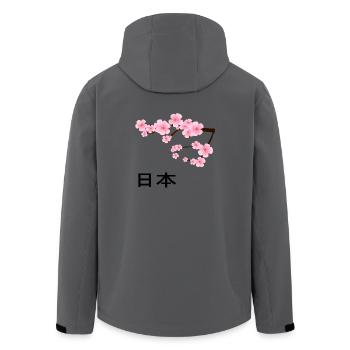 Asien Japanisch Kirschblueten Japan Botanik Kirsch - Recycelte Männer Softshell-Jacke von Stanley/Stella - Anthrazit - Hinten - AI Model Male 185 light (185cm)