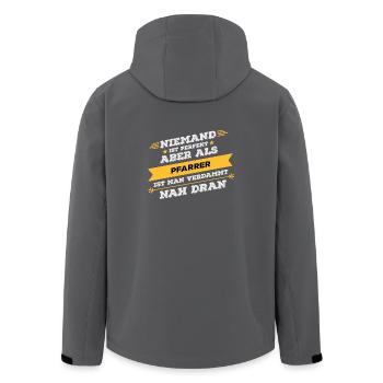 Pfarrer Beruf Geschenk - Recycelte Männer Softshell-Jacke von Stanley/Stella - Anthrazit - Hinten - AI Model Male 185 light (185cm)