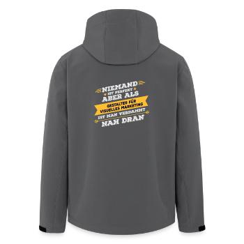 Gestalter für visuelles Marketing Beruf Geschenk - Recycelte Männer Softshell-Jacke von Stanley/Stella - Anthrazit - Hinten - AI Model Male 185 light (185cm)