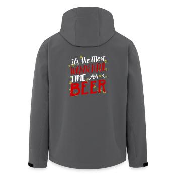 Bier Männer Mann Weihnachten Geschenk Beer X-Mas - Recycelte Männer Softshell-Jacke von Stanley/Stella - Anthrazit - Hinten - AI Model Male 185 light (185cm)