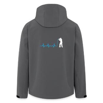 MC rappen herzschlag mikrofon geschenk heartbeat - Recycelte Männer Softshell-Jacke von Stanley/Stella - Anthrazit - Hinten - AI Model Male 185 light (185cm)