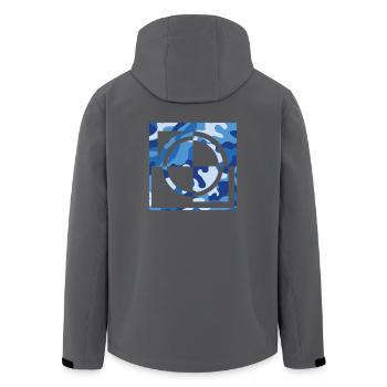 Blue camouflage - Recycelte Männer Softshell-Jacke von Stanley/Stella - Anthrazit - Hinten - AI Model Male 185 light (185cm)