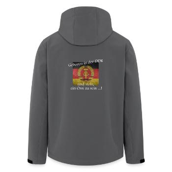 Geboren in der DDR und stolz - Recycelte Männer Softshell-Jacke von Stanley/Stella - Anthrazit - Hinten - AI Model Male 185 light (185cm)