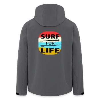 Surfer Surfen Surf Meer See Wellen Urlaub Geschenk - Recycelte Männer Softshell-Jacke von Stanley/Stella - Anthrazit - Hinten - AI Model Male 185 light (185cm)
