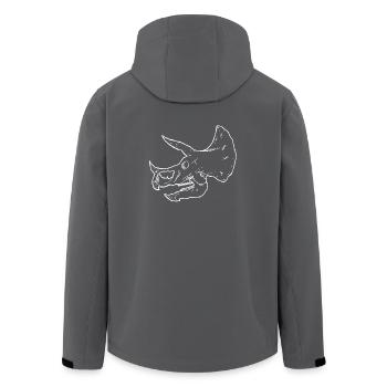 Dinosaurier Skelett - Triceratops Schädel - Recycelte Männer Softshell-Jacke von Stanley/Stella - Anthrazit - Hinten - AI Model Male 185 light (185cm)
