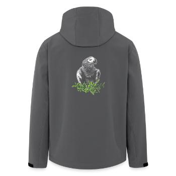 Graupapagei - Recycelte Männer Softshell-Jacke von Stanley/Stella - Anthrazit - Hinten - AI Model Male 185 light (185cm)