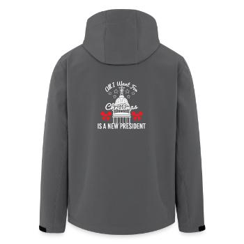 All I want for christmas is a new president - Recycelte Männer Softshell-Jacke von Stanley/Stella - Anthrazit - Hinten - AI Model Male 185 light (185cm)