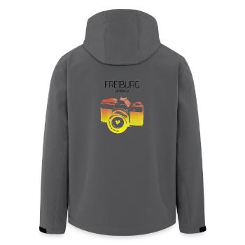 Kamera Freiburg Deutschland - Recycelte Männer Softshell-Jacke von Stanley/Stella - Anthrazit - Hinten - AI Model Male 185 light (185cm)